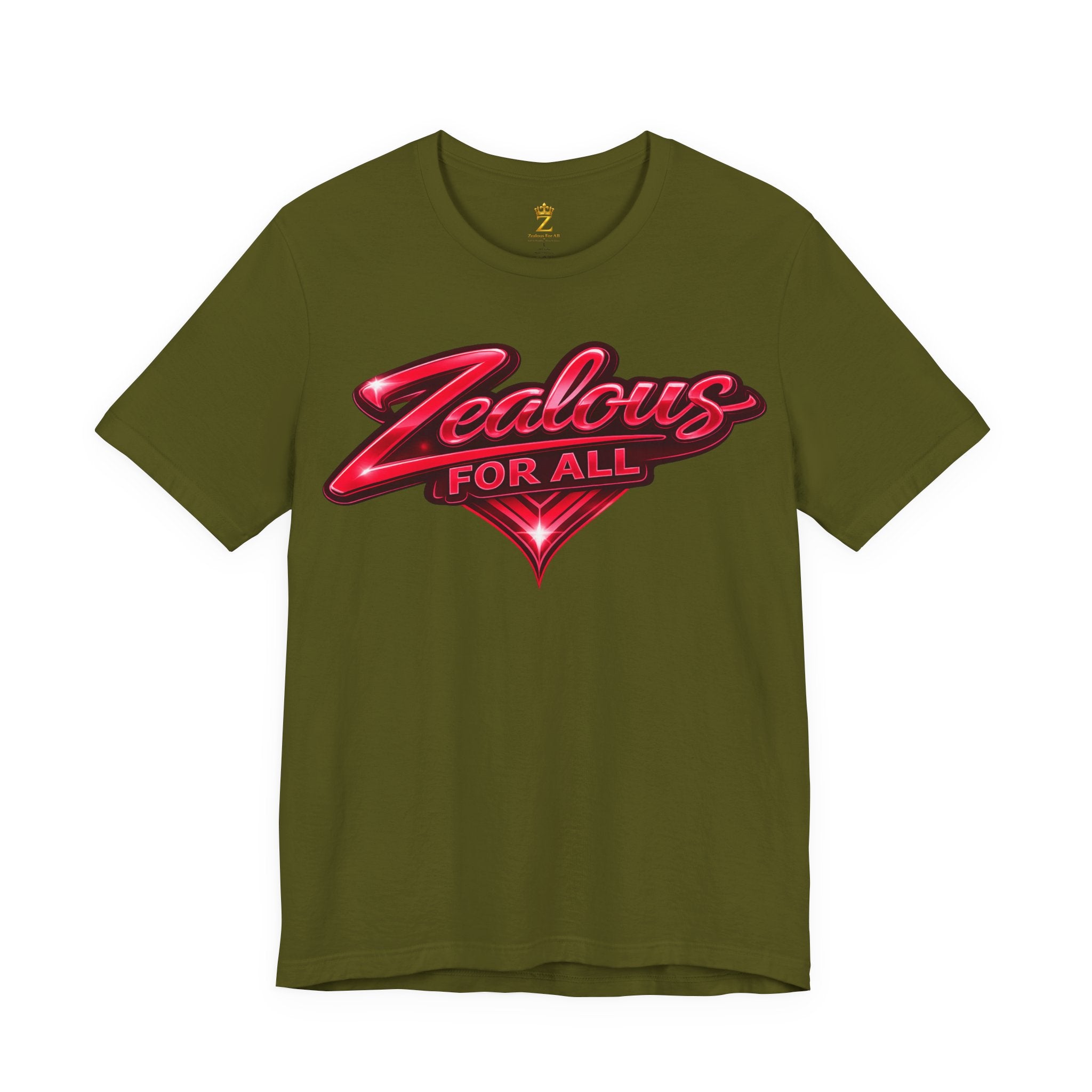 Zealous For All Graphic T-Shirt (Red Logo) Printify