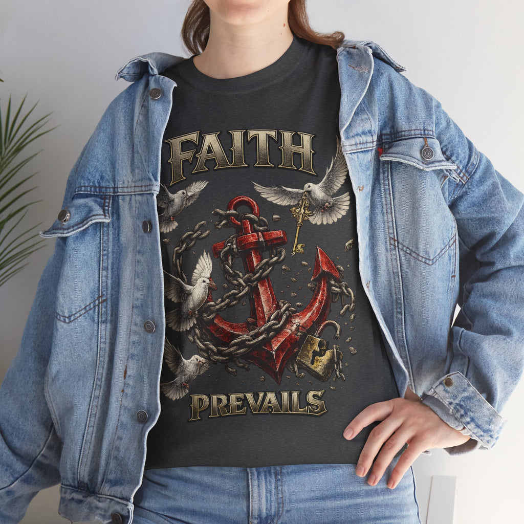 Adult Faith Prevails T‑Shirt (Red Anchor) Printify