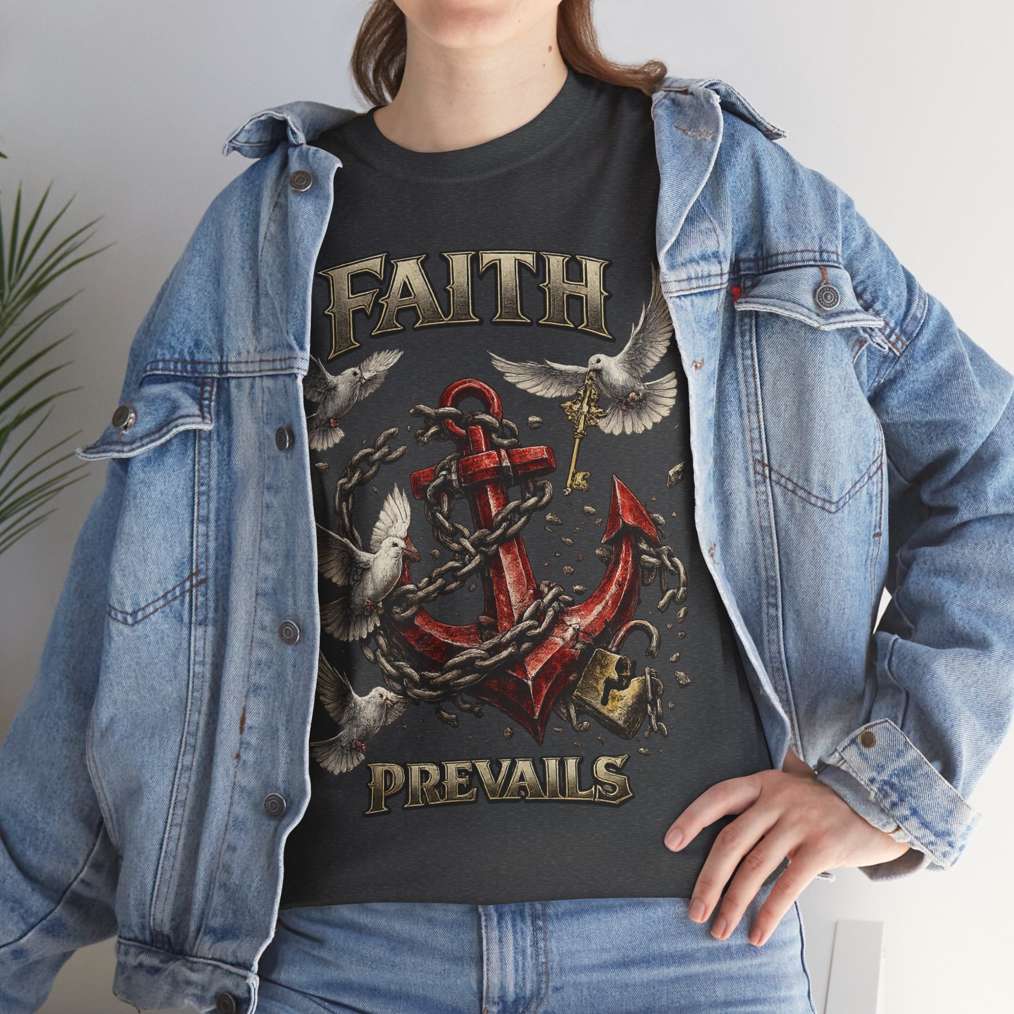 Adult Faith Prevails T‑Shirt (Red Anchor) Printify
