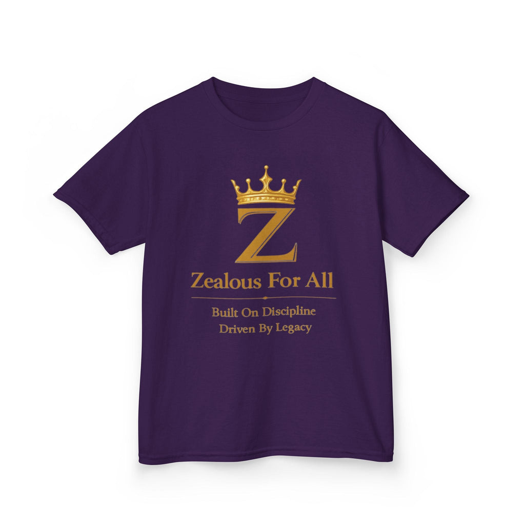 Kids Zealous For All T-Shirt Drop 01 — Gold Logo Kids Tee Printify