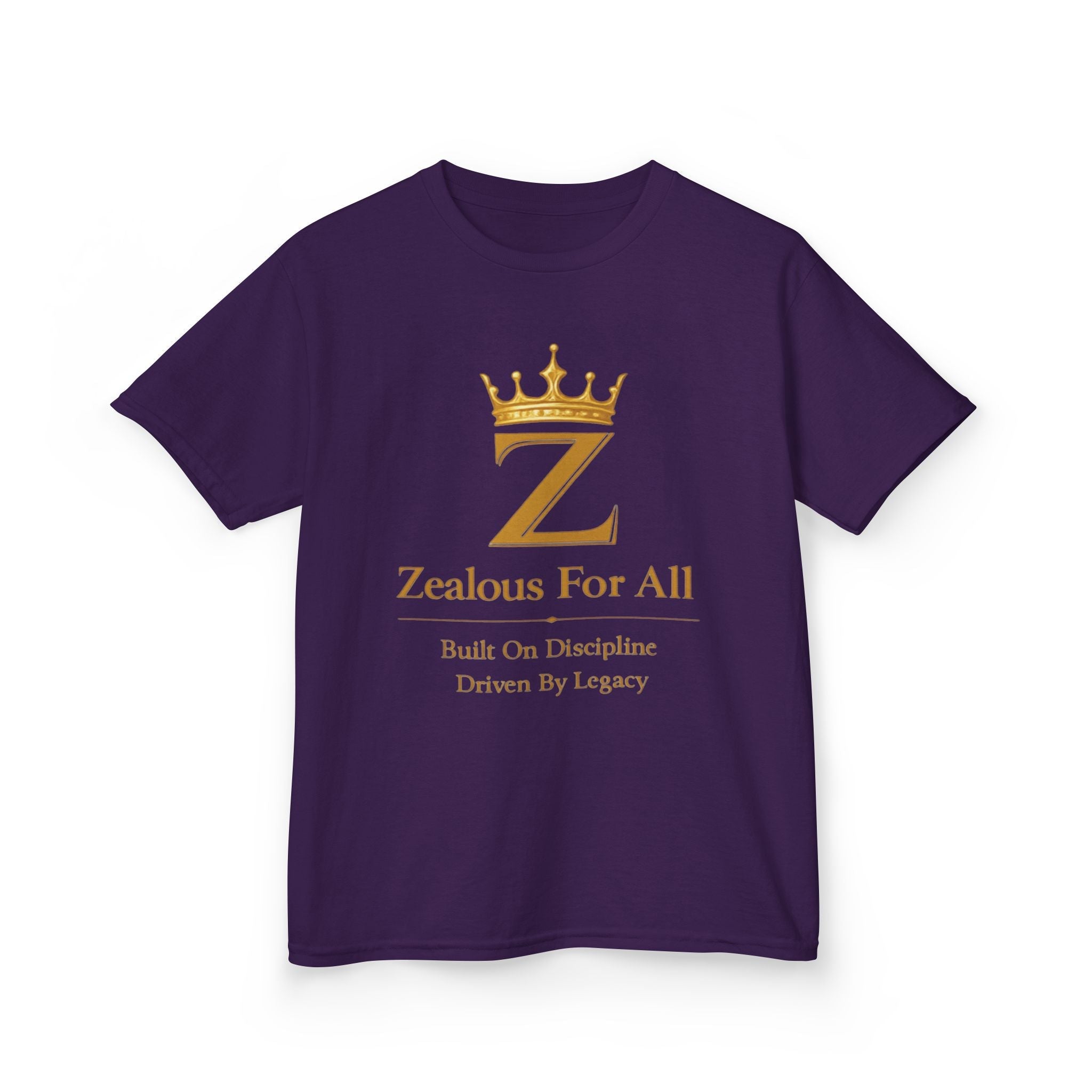 Kids Zealous For All T-Shirt Drop 01 — Gold Logo Kids Tee Printify