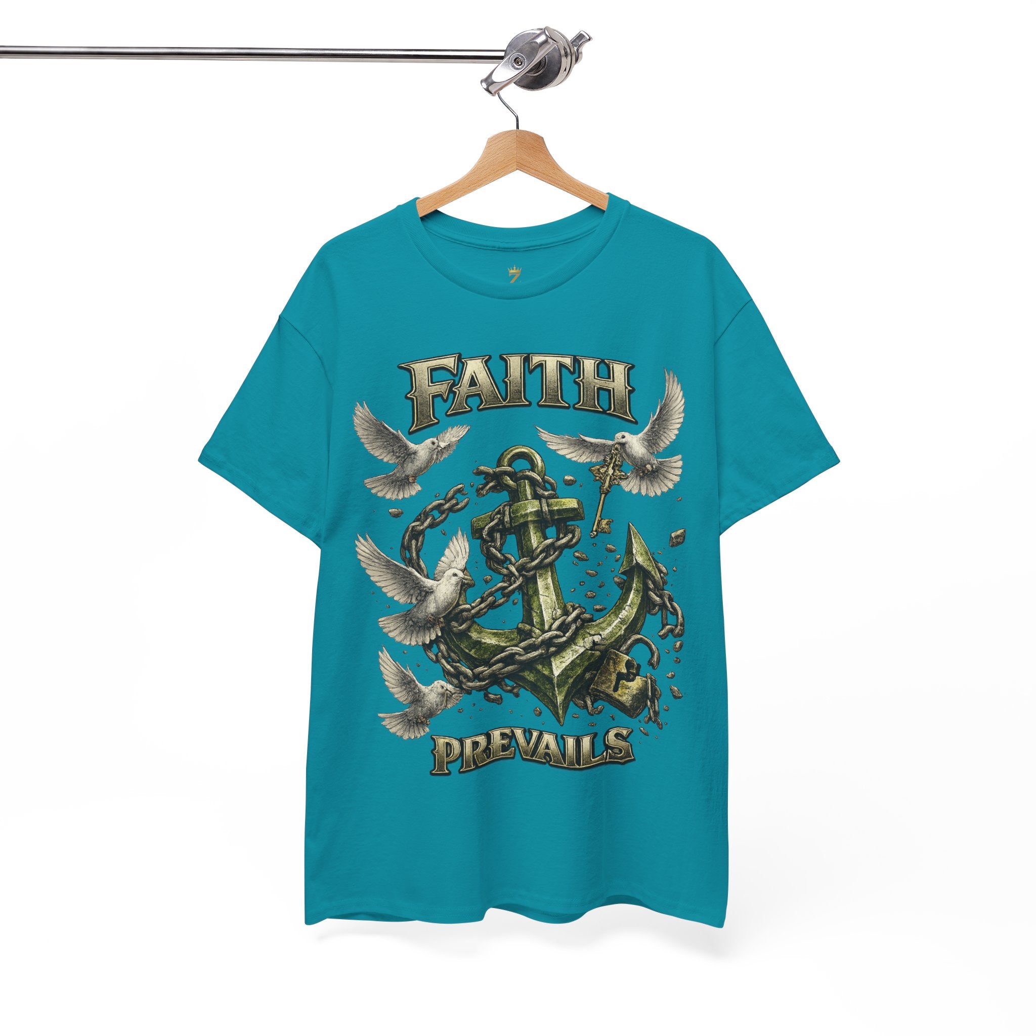 Adult Faith Prevails Anchor T-Shirt (Green Anchor) Printify