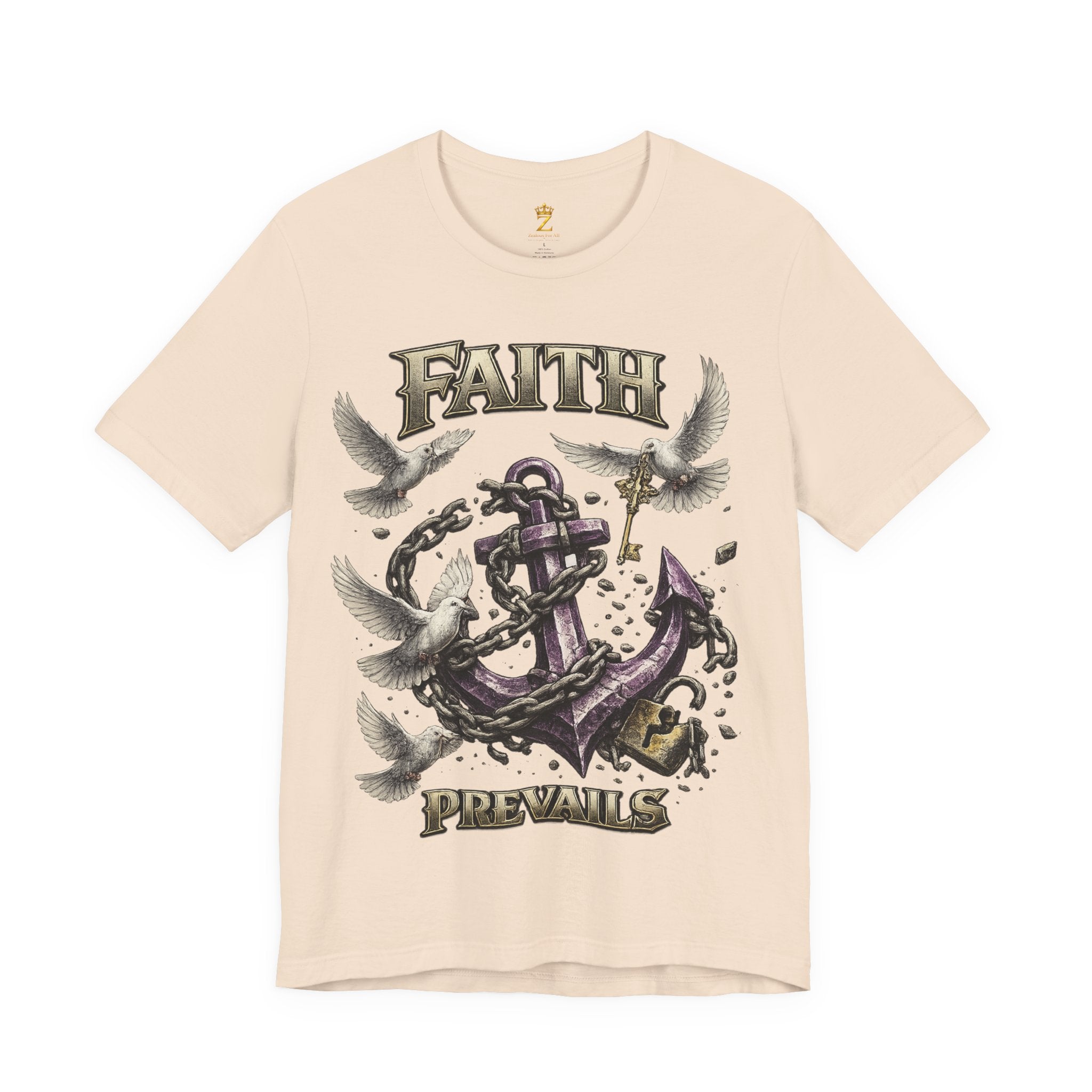 Faith Prevails T‑Shirt (Purple Anchor) Printify