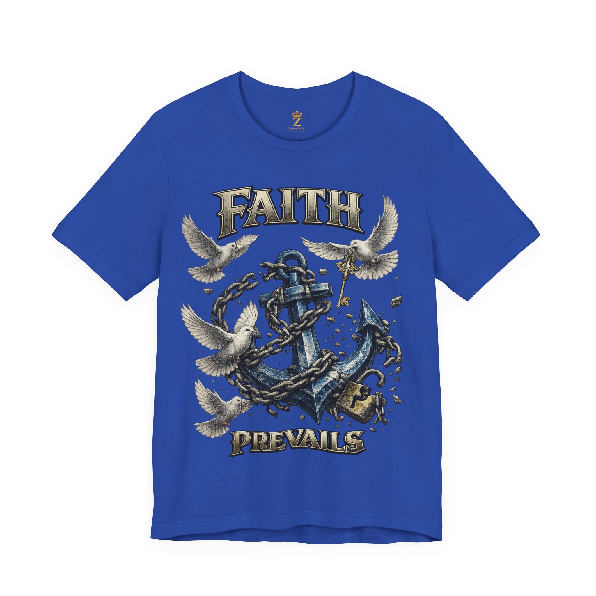 Faith Prevails T‑Shirt (Blue Anchor) Printify