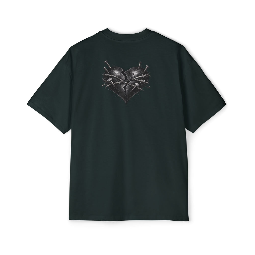 Oversized Discipline Over Emotions Graphic Tee (Black Heart) Printify
