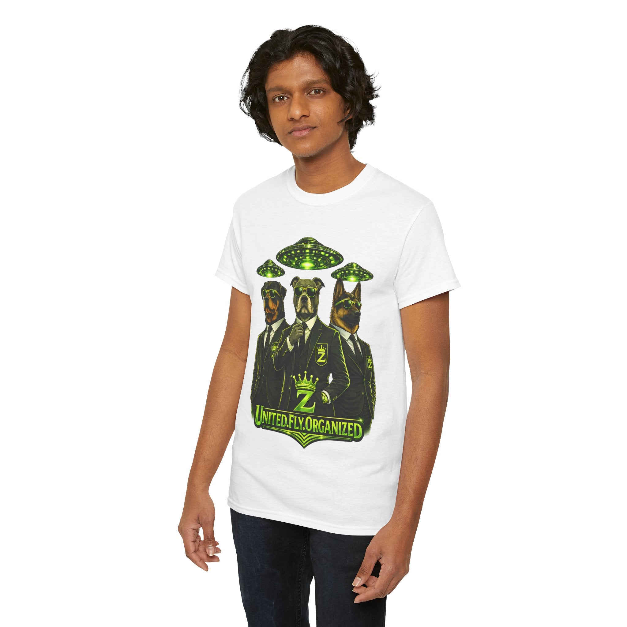 Adult "United. Fly. Organized." Graphic Tee (Lime Green) Printify
