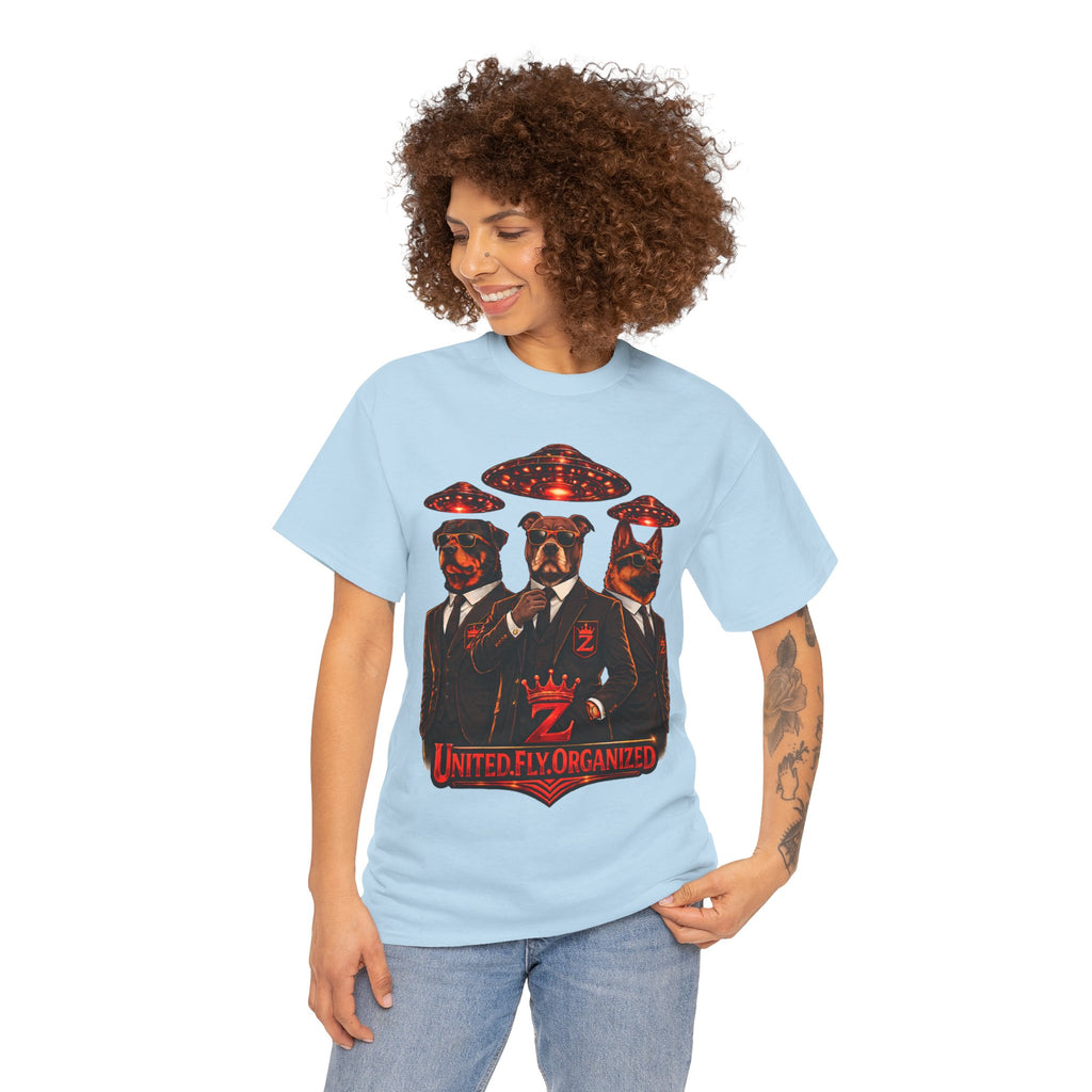 Adult "United. Fly. Organized." Graphic Tee (Red) Printify