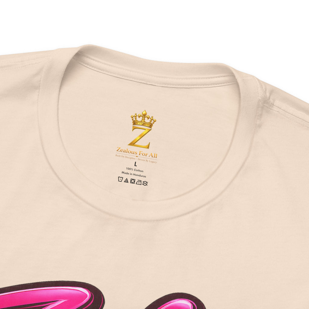 Zealous For All Graphic T-Shirt (Hot Pink Logo) Printify