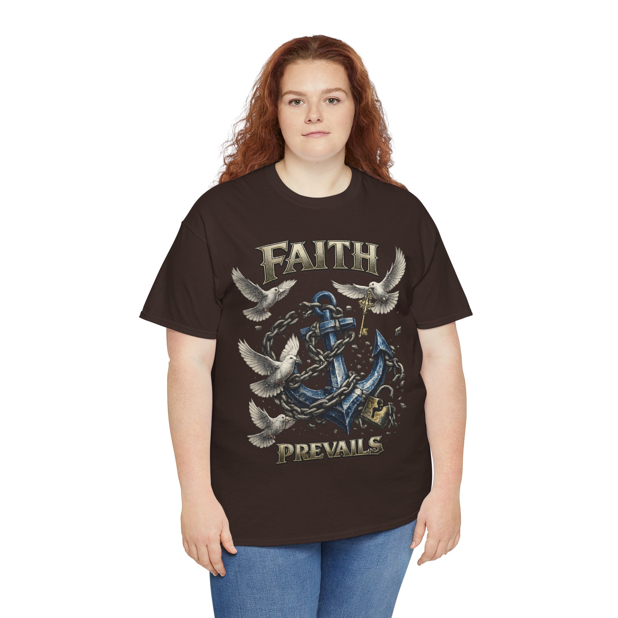 Adult Faith Prevails T‑Shirt (Blue Anchor) Printify