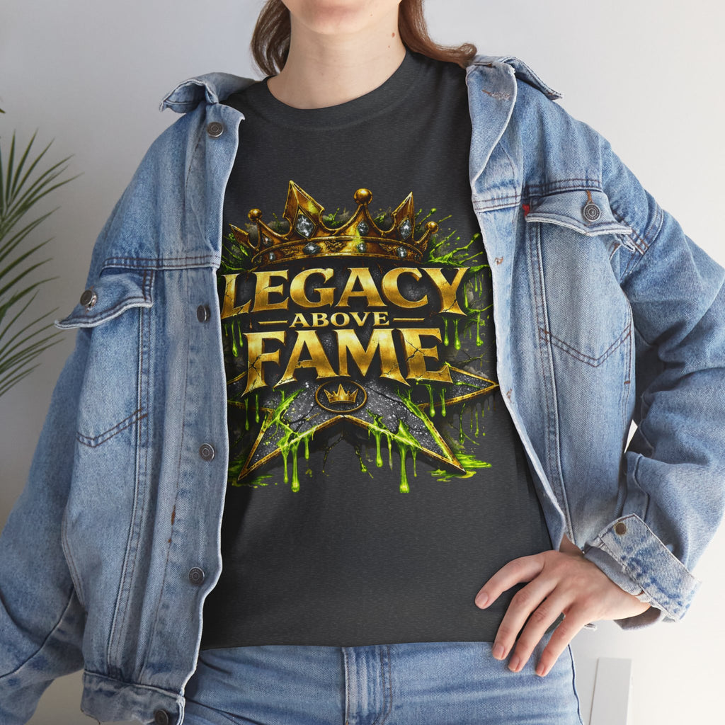 Adult Legacy Above Fame Graphic T-Shirt (Lime Green Drip) - Zealous For All