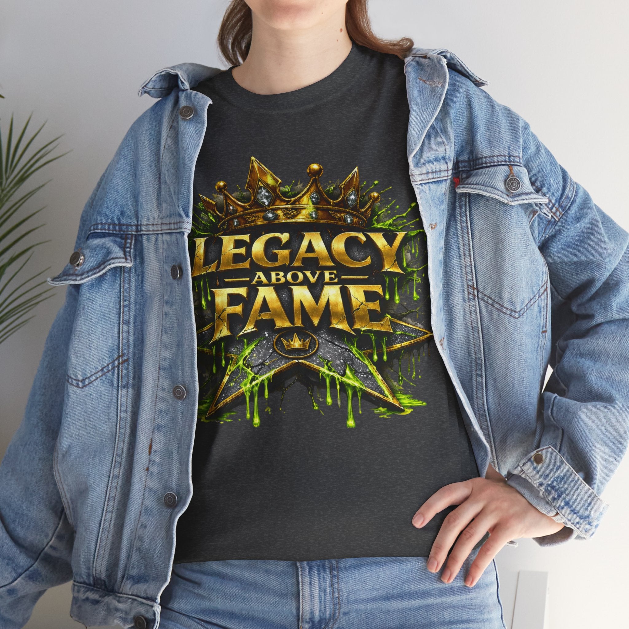 Adult Legacy Above Fame Graphic T-Shirt (Lime Green Drip) - Zealous For All