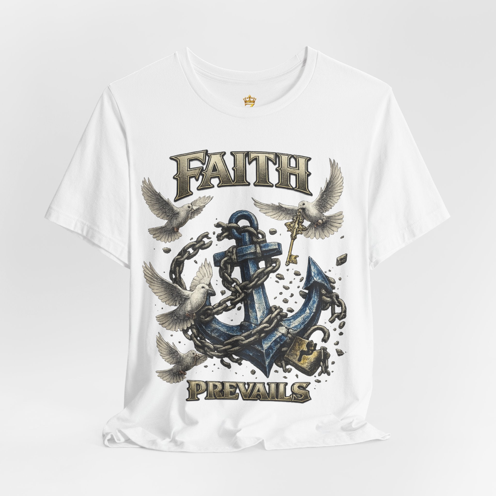 Faith Prevails T‑Shirt (Blue Anchor) Printify