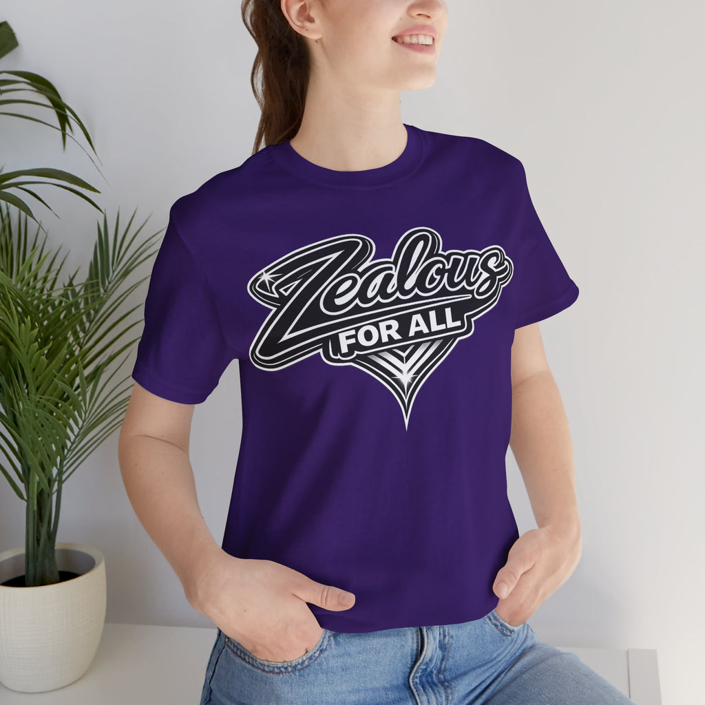 Zealous For All Graphic T-Shirt (Black Logo) Printify
