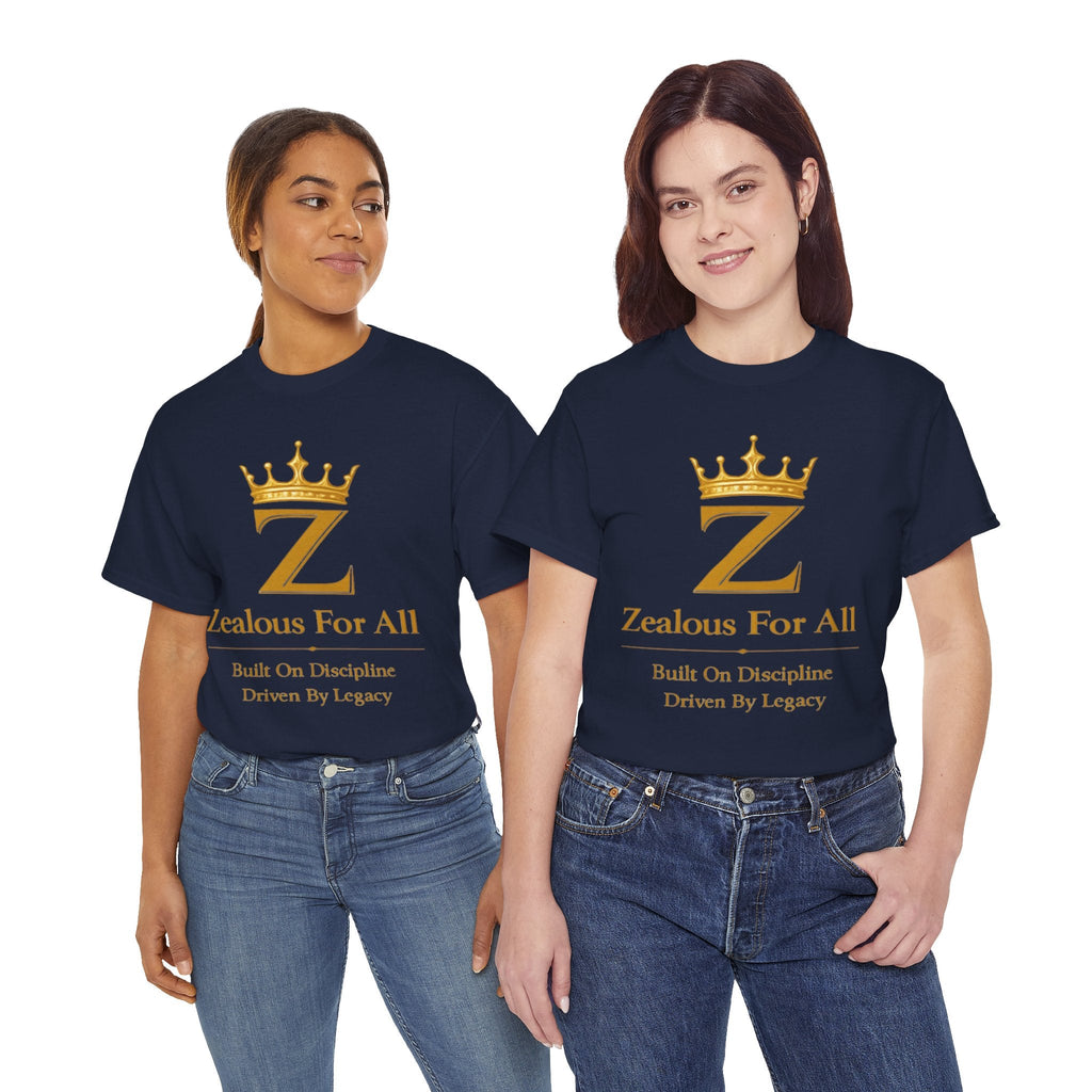 Unisex Zealous For All T-Shirt (Gold Logo (with Back logo) T-shirt) Printify