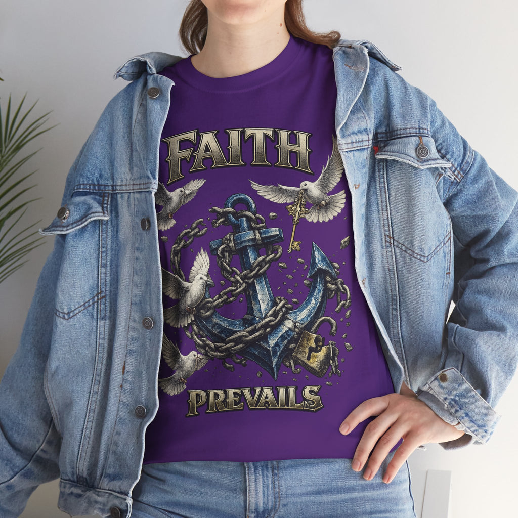 Adult Faith Prevails T‑Shirt (Blue Anchor) Printify