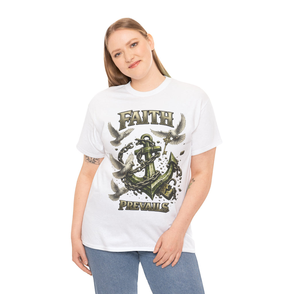 Adult Faith Prevails Anchor T-Shirt (Green Anchor) Printify