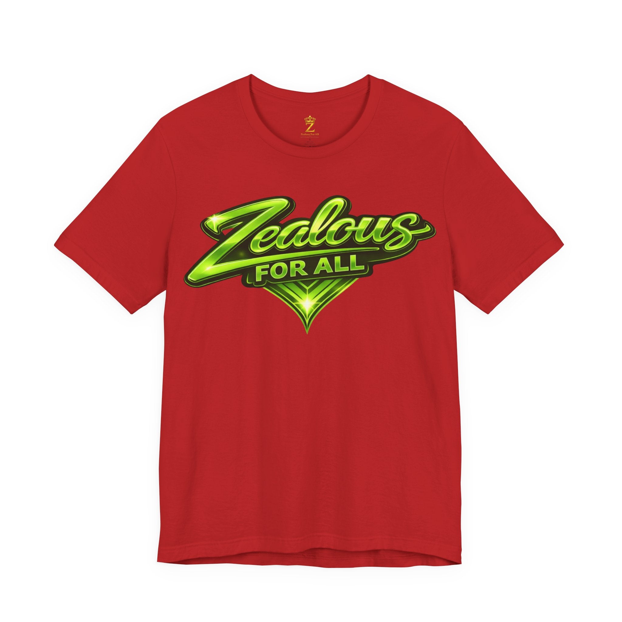 Zealous For All Graphic T-Shirt (Lime Green Logo) Printify