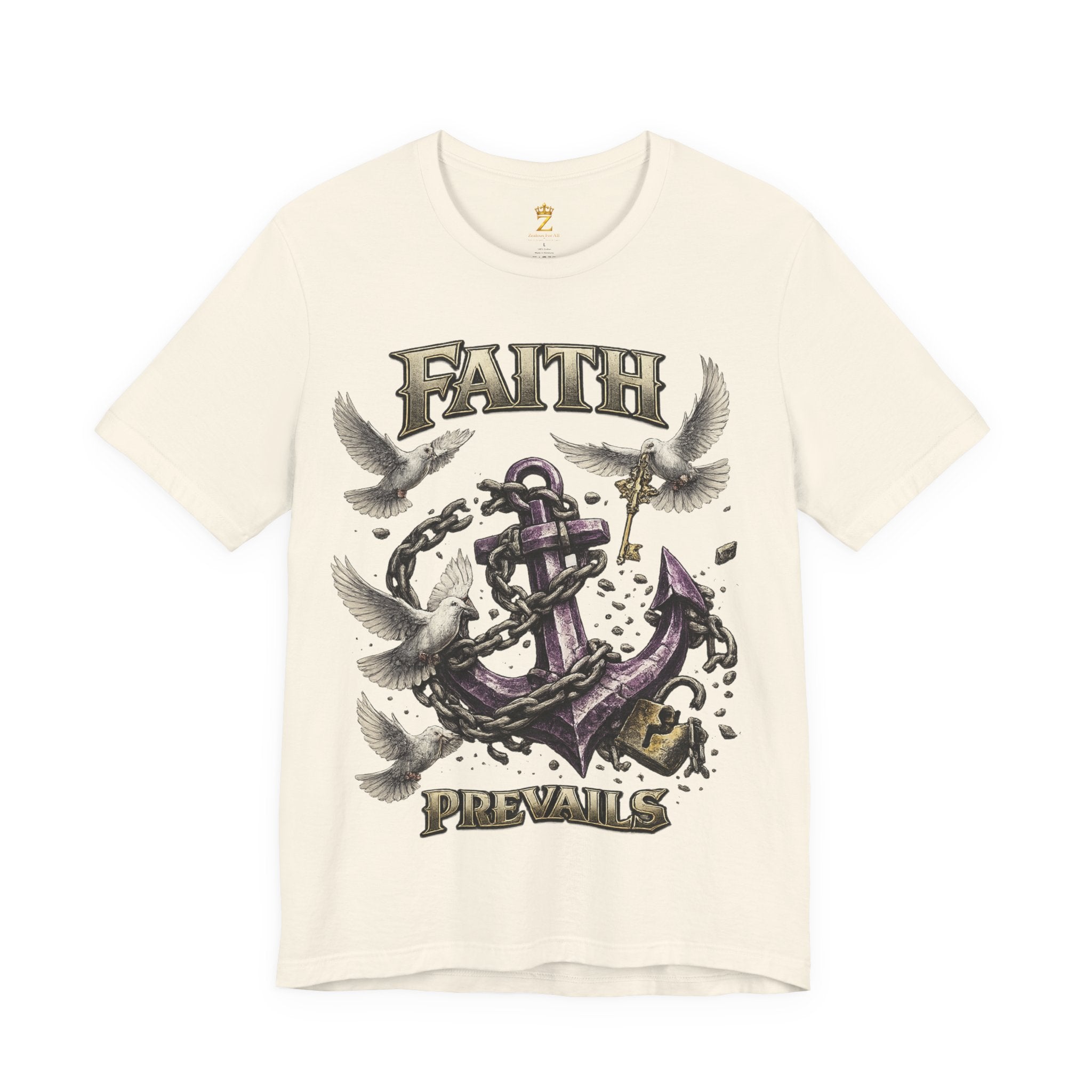 Faith Prevails T‑Shirt (Purple Anchor) Printify