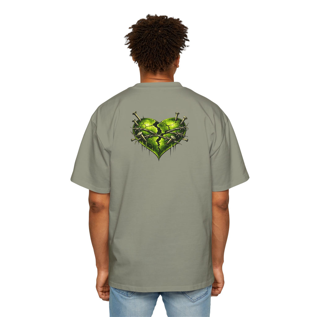Oversized Discipline Over Emotions Graphic Tee (Green Heart) Printify