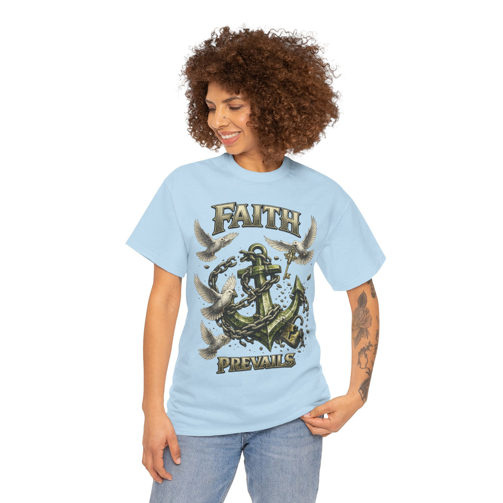 Adult Faith Prevails Anchor T-Shirt (Green Anchor) Printify