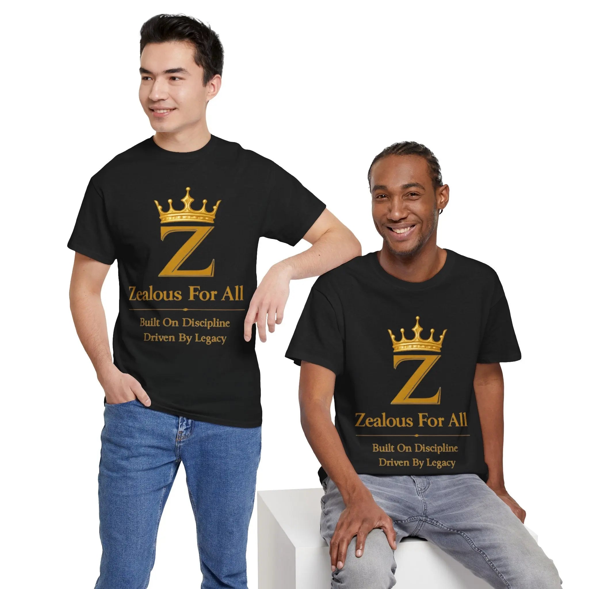 Unisex Zealous For All T-Shirt (Gold Logo (with Back logo) T-shirt) Printify