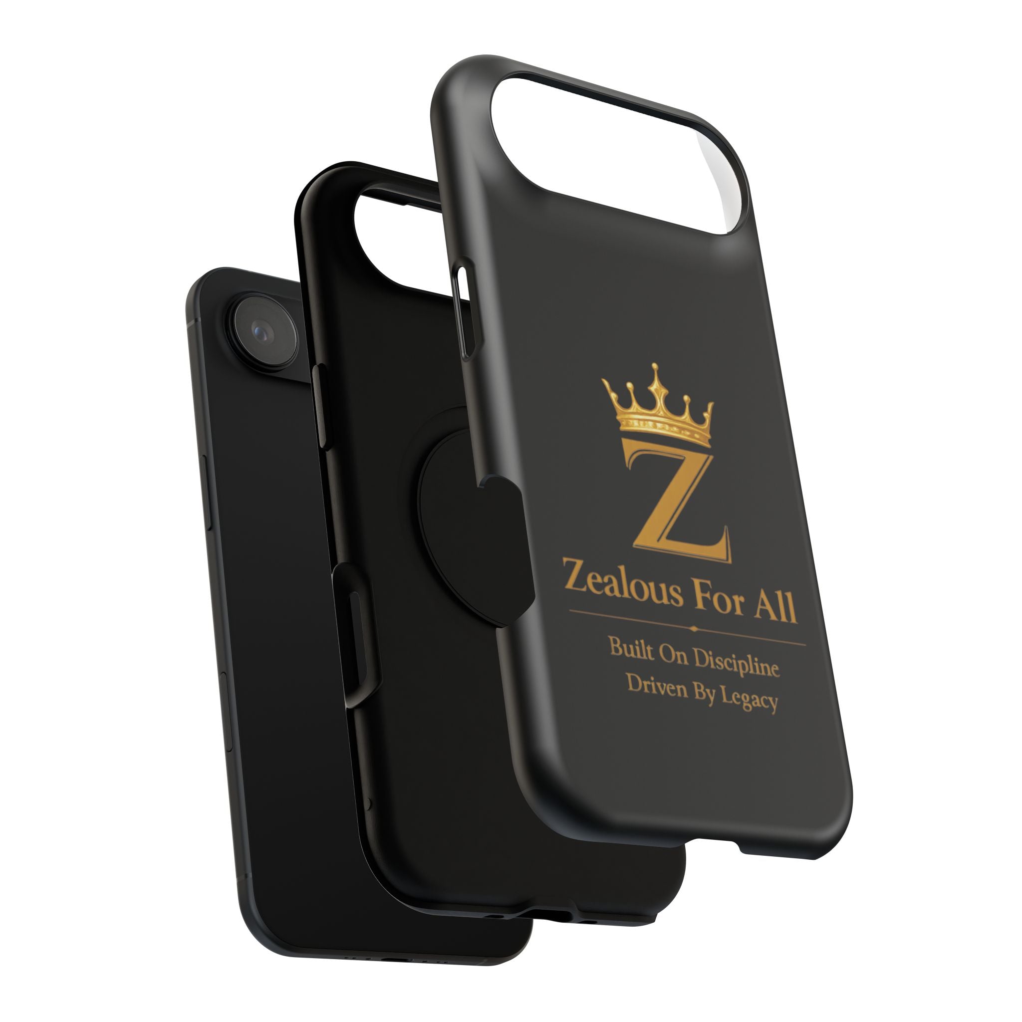 Phone Case — "Zealous For All" Gold Crown Impact-Resistant Case Printify