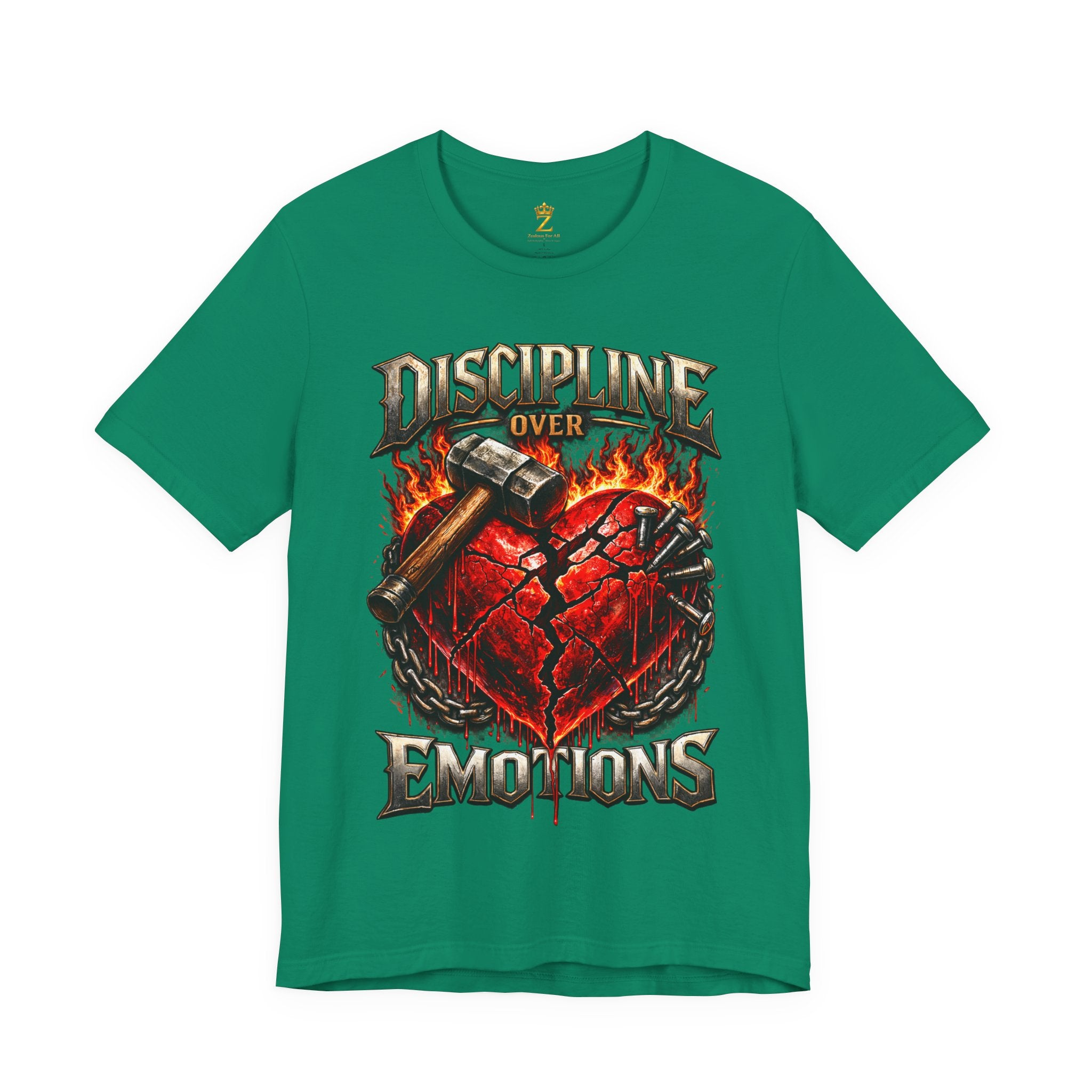 Discipline Over Emotions Premium Graphic T-Shirt (Red Heart) Printify