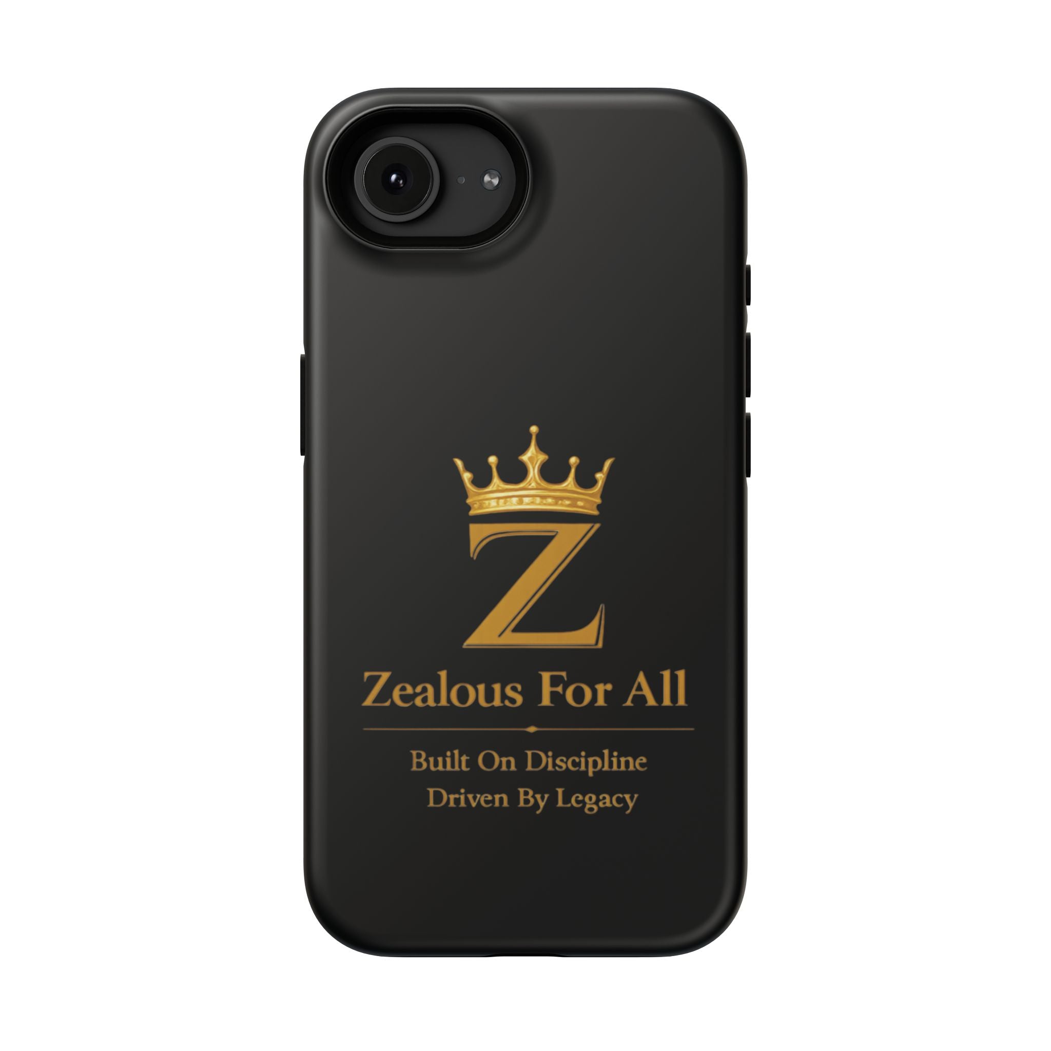 Phone Case — "Zealous For All" Gold Crown Impact-Resistant Case Printify