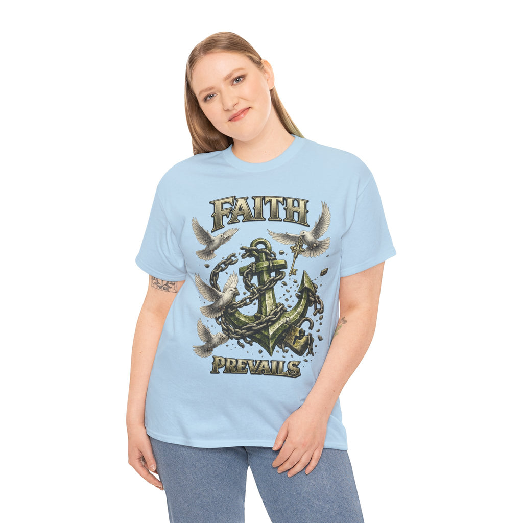 Adult Faith Prevails Anchor T-Shirt (Green Anchor) Printify