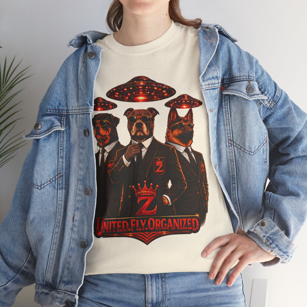 Adult "United. Fly. Organized." Graphic Tee (Red) Printify