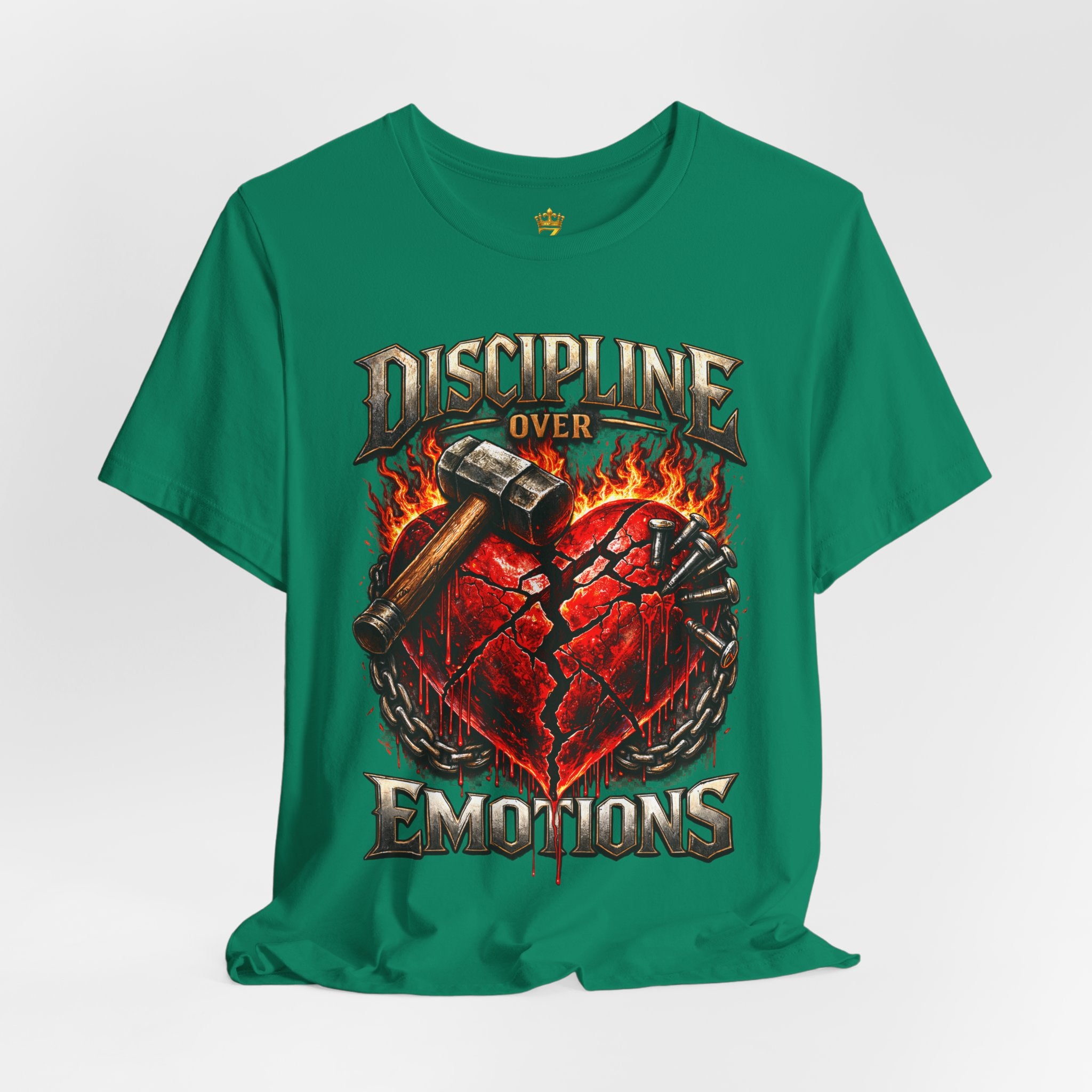 Discipline Over Emotions Premium Graphic T-Shirt (Red Heart) Printify