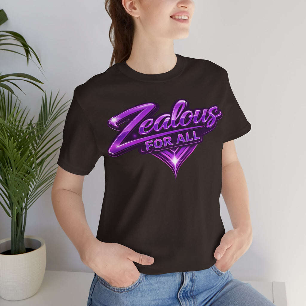 Zealous For All Graphic T-Shirt (Purple Logo) Printify