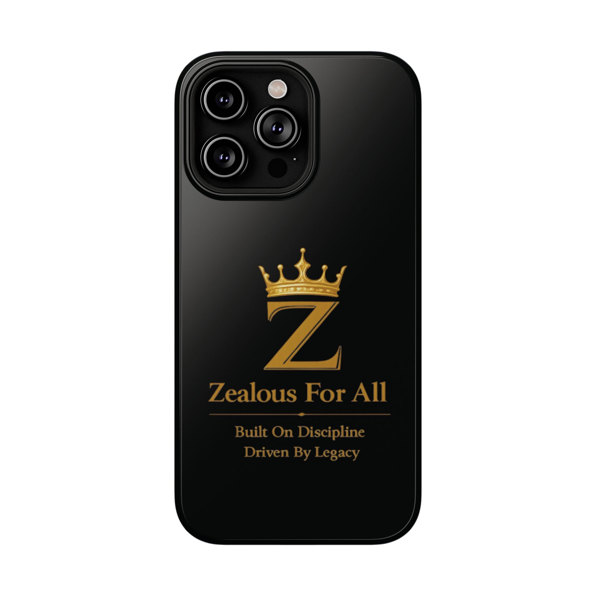 Phone Case — "Zealous For All" Gold Crown Impact-Resistant Case Printify