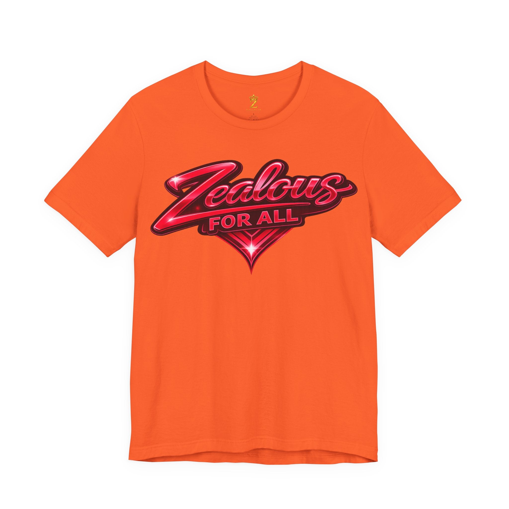 Zealous For All Graphic T-Shirt (Red Logo) Printify