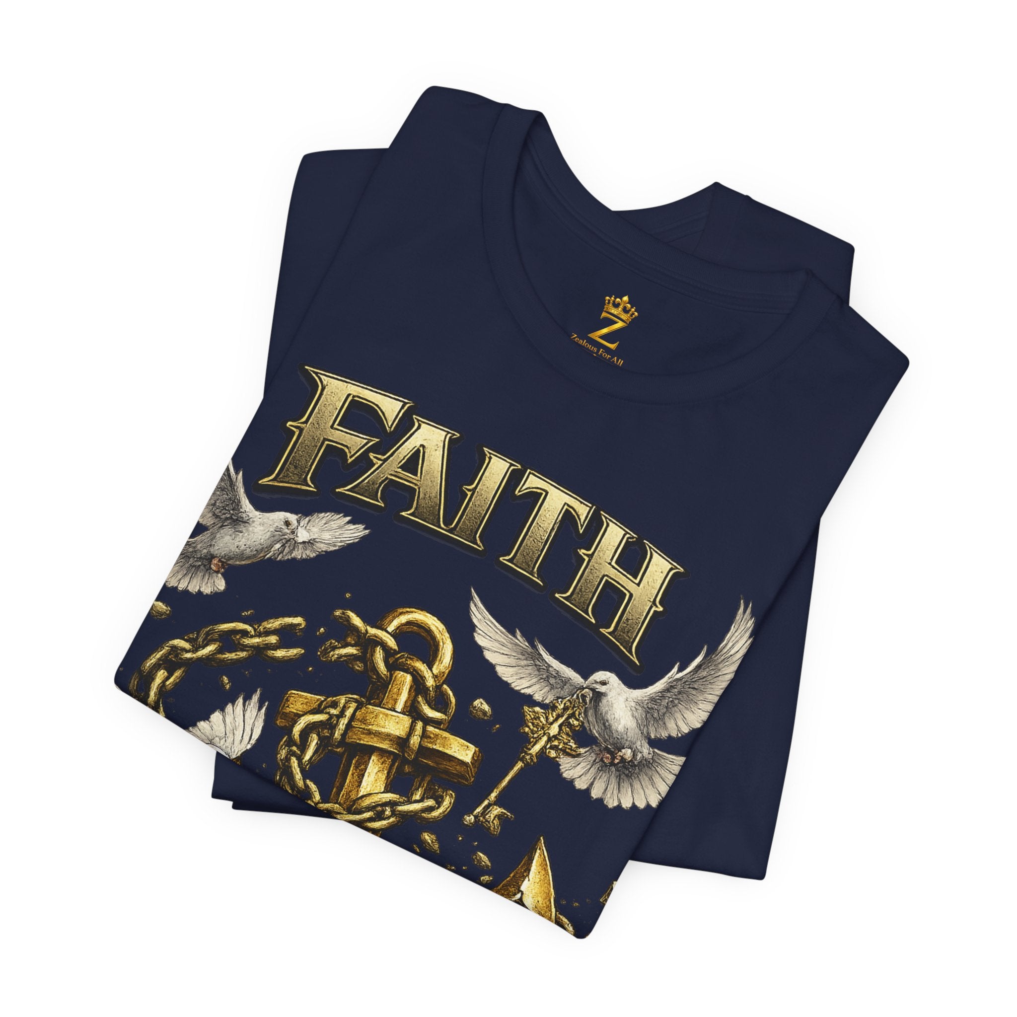 Faith Prevails T‑Shirt (Gold Anchor) Printify