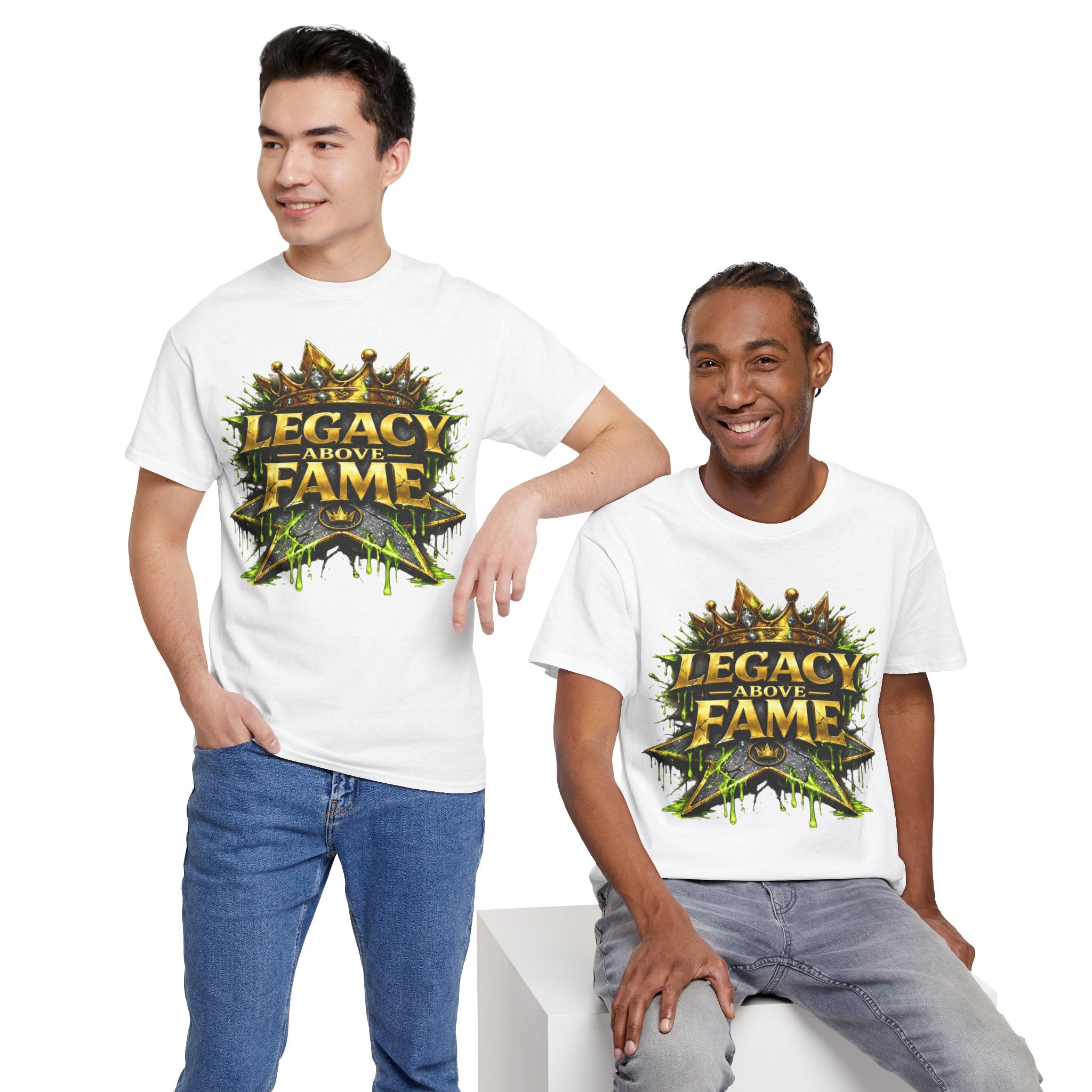 Adult Legacy Above Fame Graphic T-Shirt (Lime Green Drip) - Zealous For All