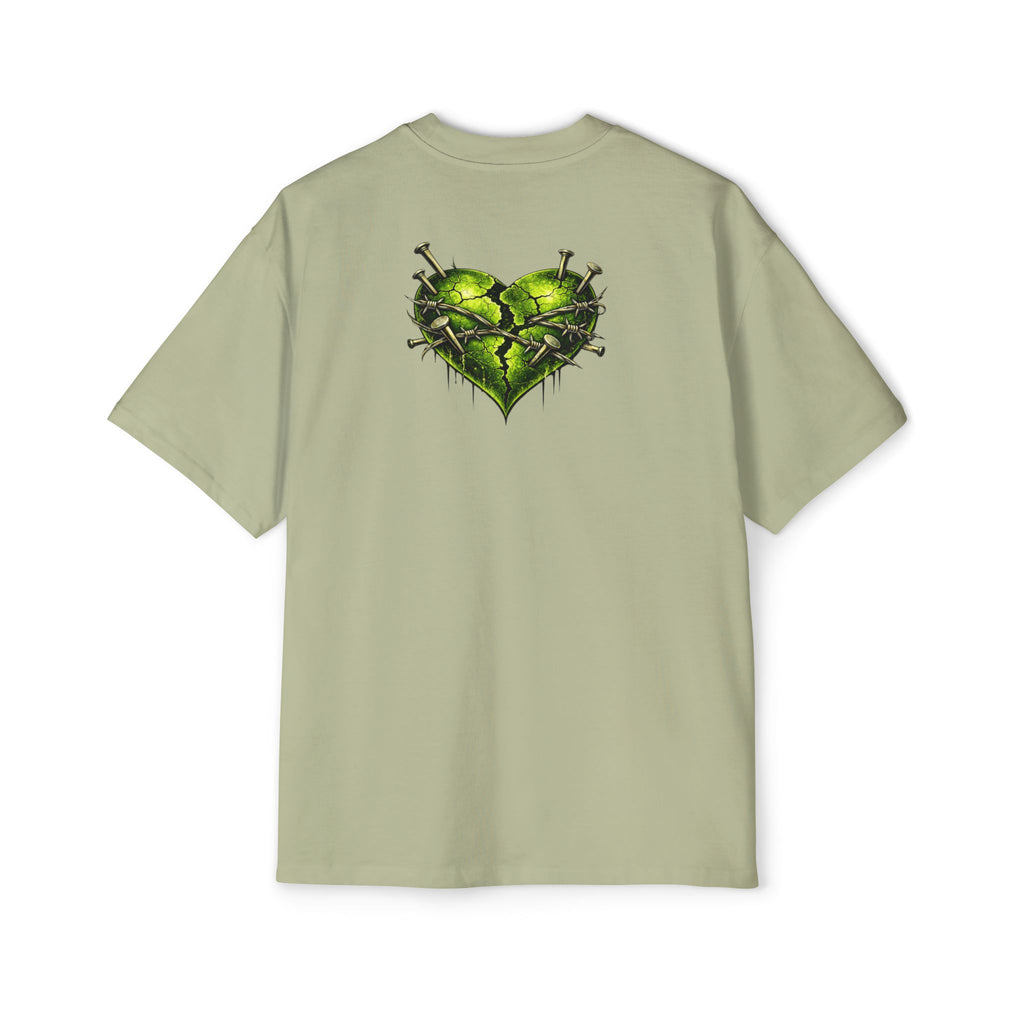 Oversized Discipline Over Emotions Graphic Tee (Green Heart) Printify