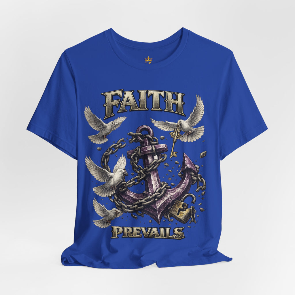 Faith Prevails T‑Shirt (Purple Anchor) Printify