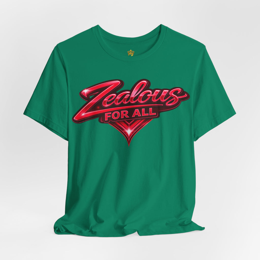 Zealous For All Graphic T-Shirt (Red Logo) Printify