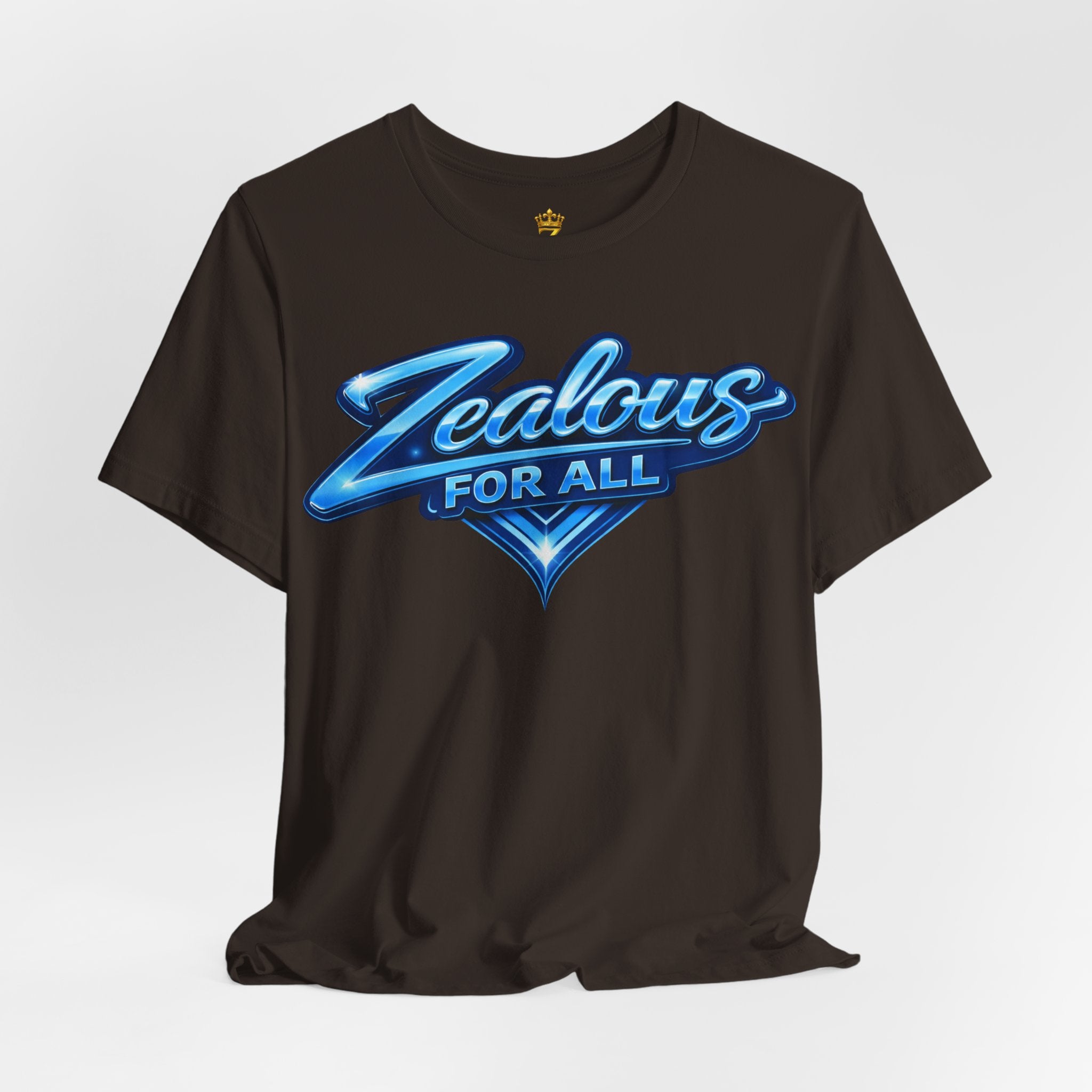 Zealous For All Graphic T-Shirt (Blue Logo) Printify