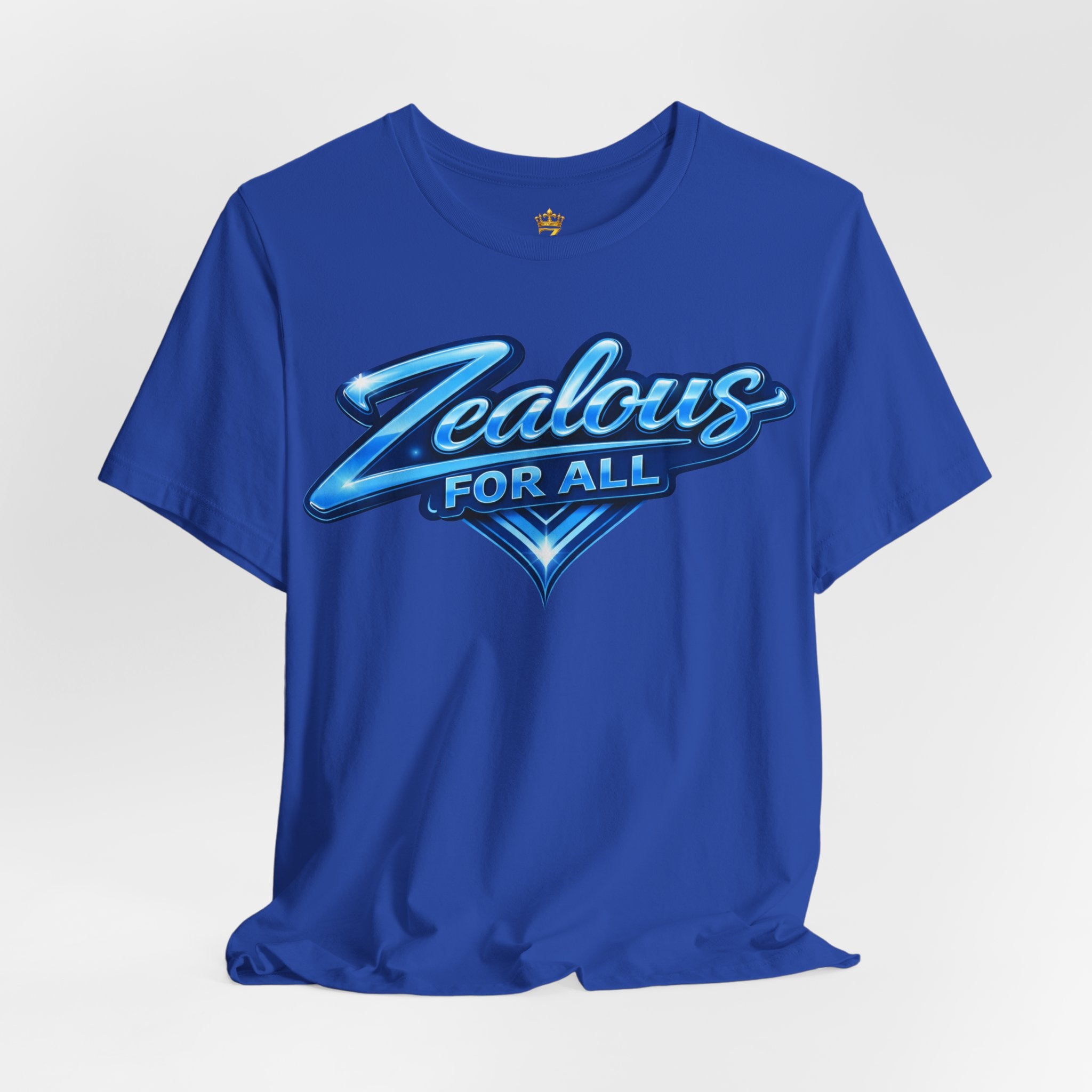 Zealous For All Graphic T-Shirt (Blue Logo) Printify