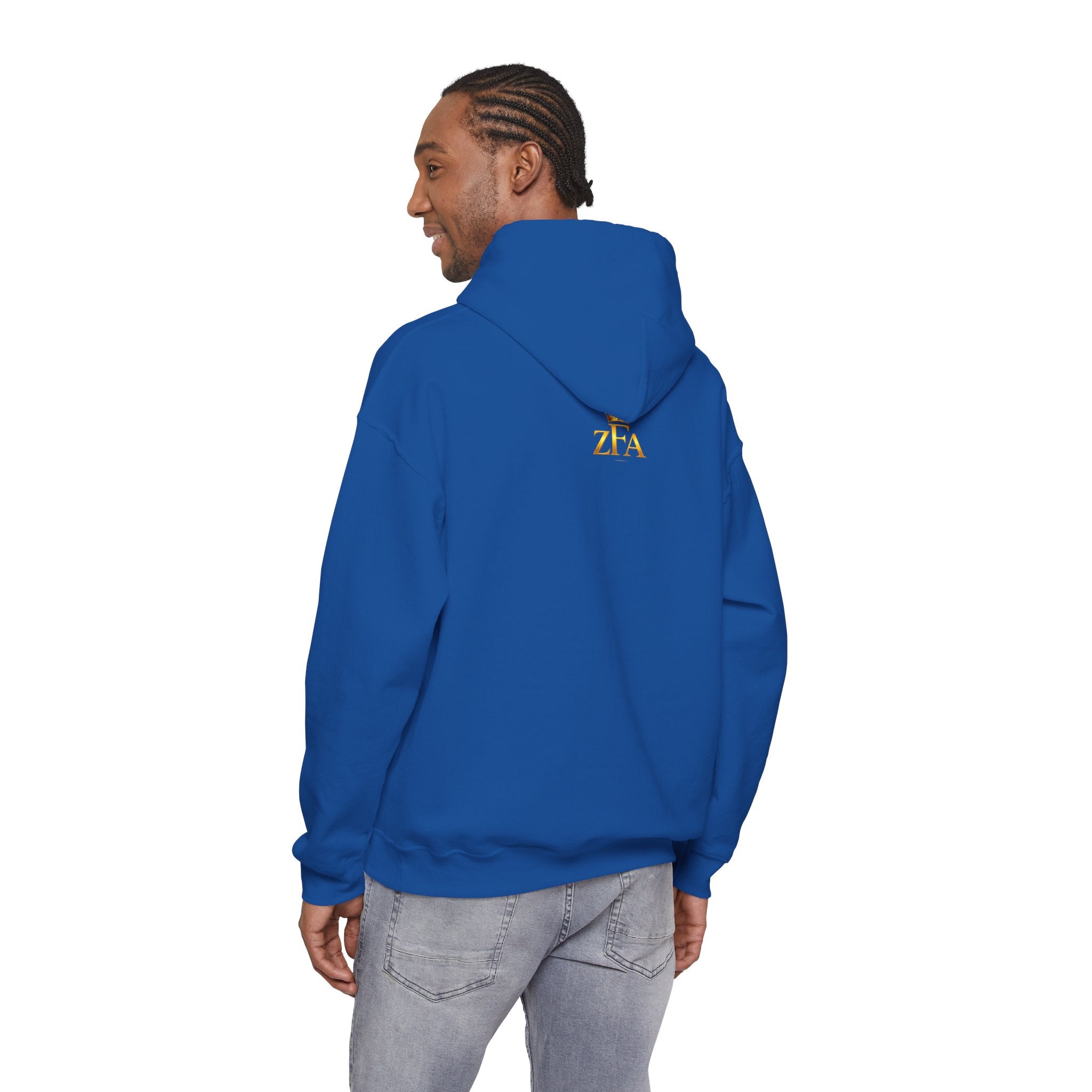 Zealous For All Hoodie — Gold Logo Printify