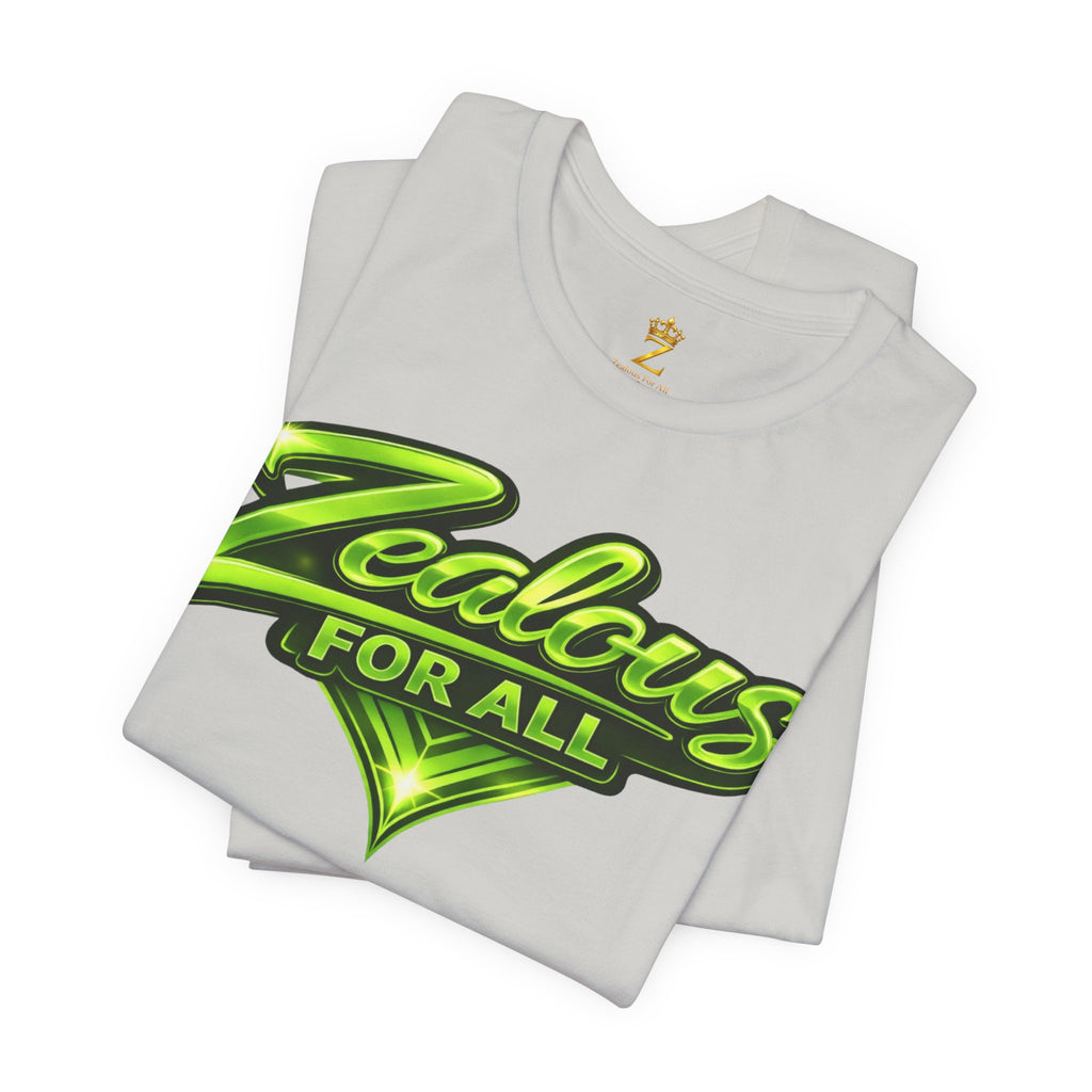 Zealous For All Graphic T-Shirt (Lime Green Logo) Printify