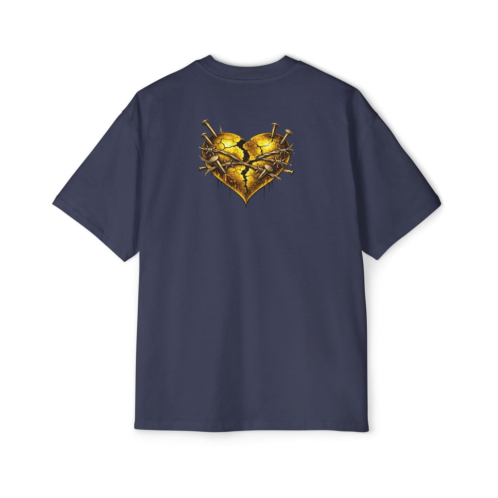 Oversized Discipline Over Emotions Graphic Tee (Gold Heart) Printify