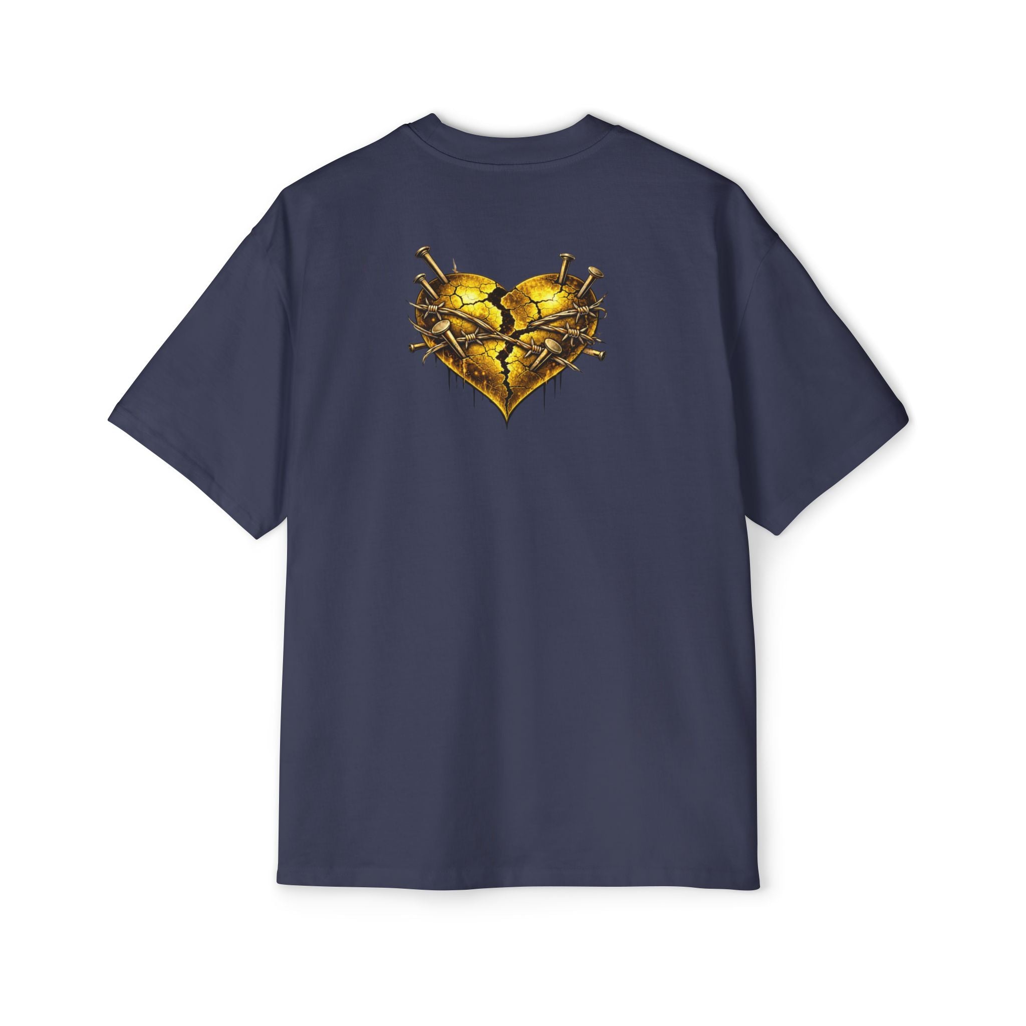 Oversized Discipline Over Emotions Graphic Tee (Gold Heart) Printify