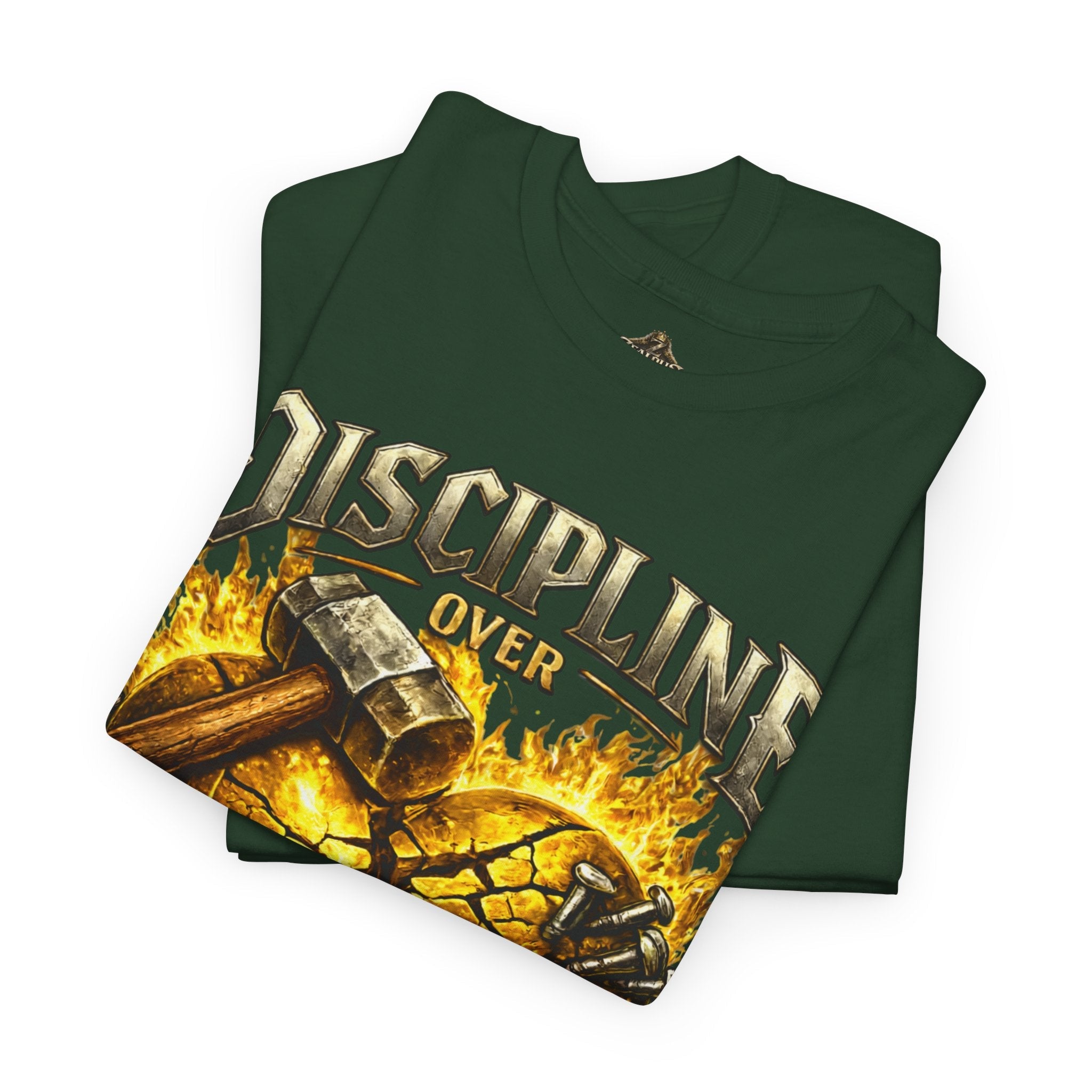 Adult Discipline Over Emotions Graphic T-Shirt (Gold Heart)
