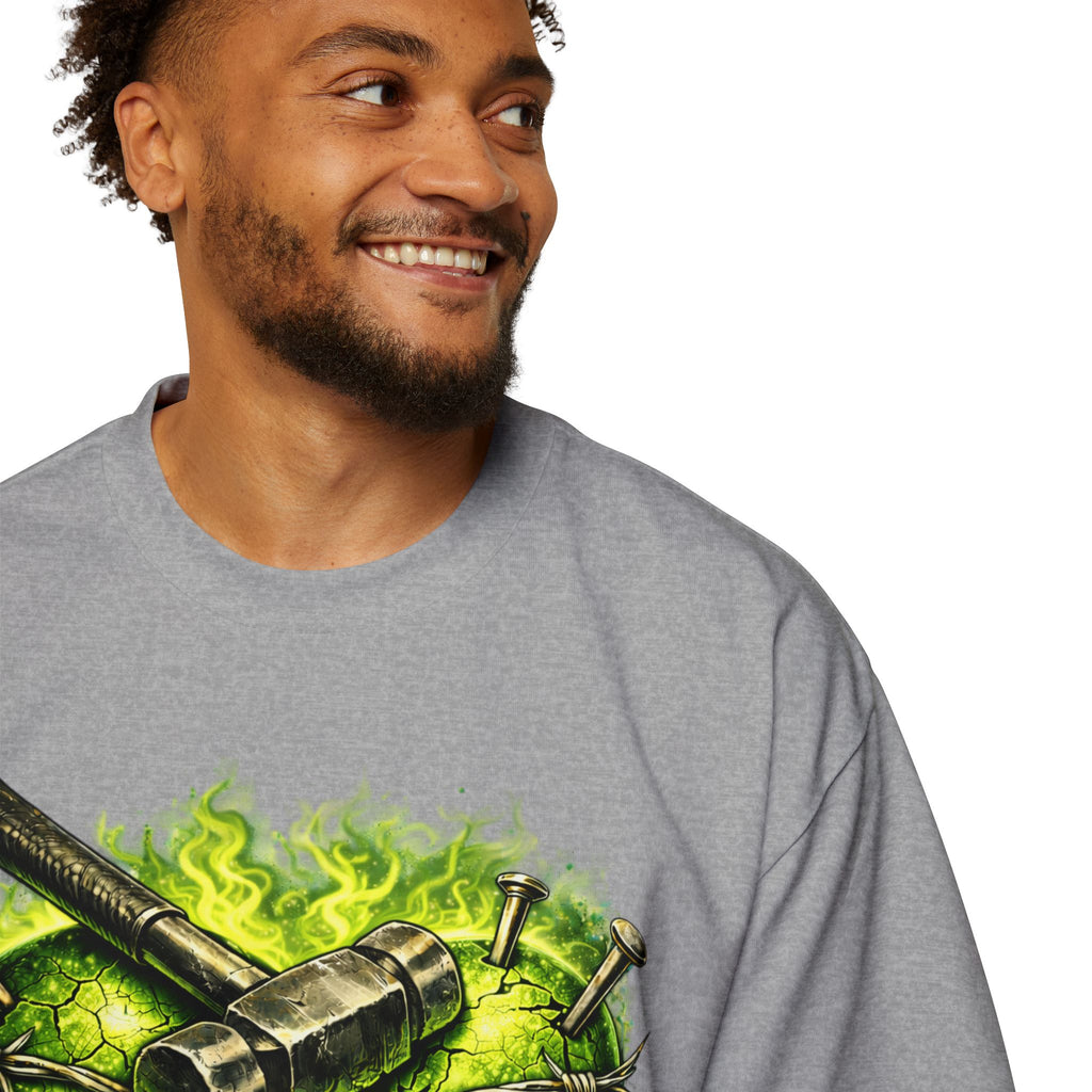 Oversized Discipline Over Emotions Graphic Tee (Green Heart) Printify