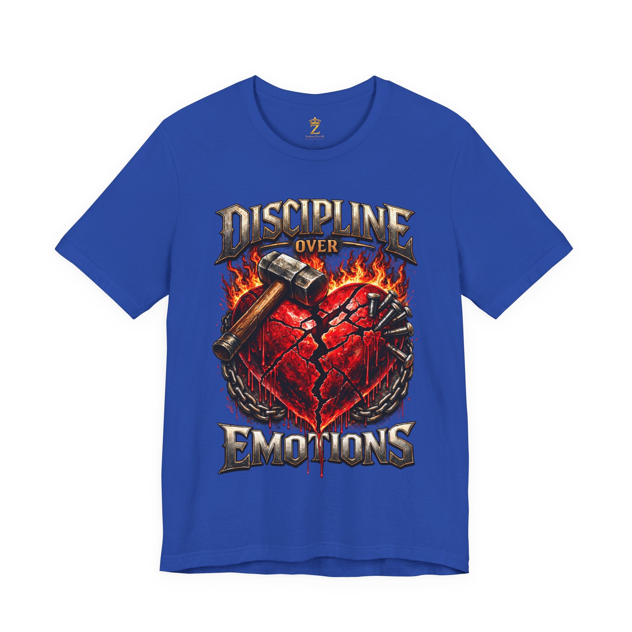 Discipline Over Emotions Premium Graphic T-Shirt (Red Heart) Printify