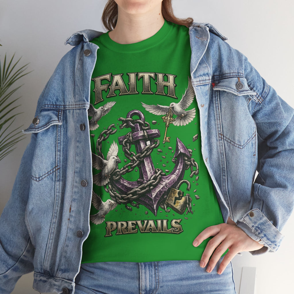 Adult Faith Prevails T‑Shirt (Purple Anchor) Printify