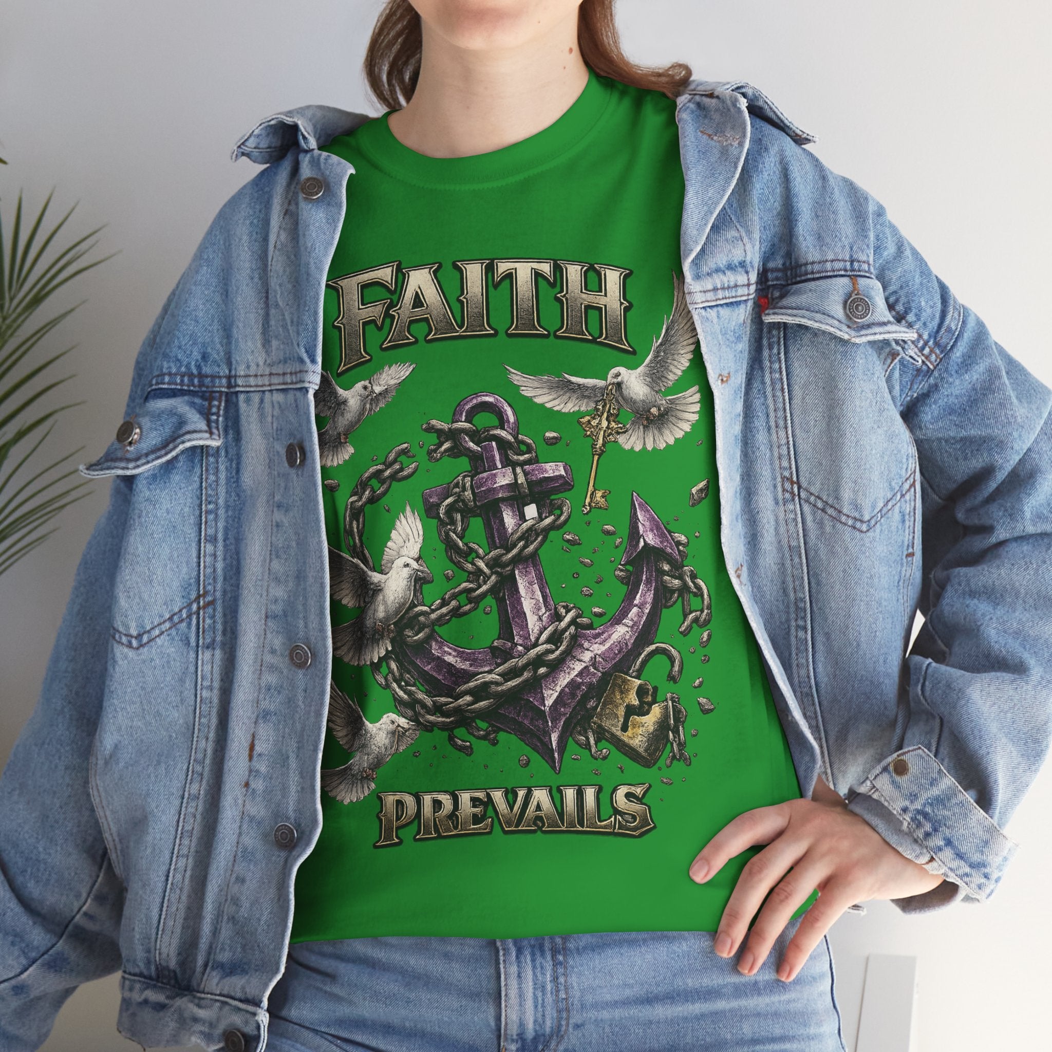 Adult Faith Prevails T‑Shirt (Purple Anchor) Printify